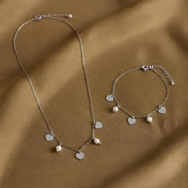 Conjunto Corações e Pérolas