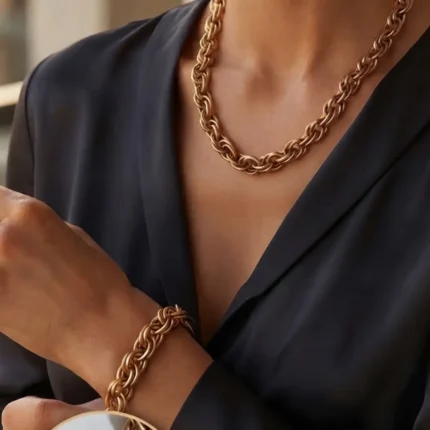 Conjunto Entrelaçado Dourado