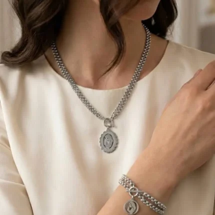 Conjunto Nossa Senhora prateado
